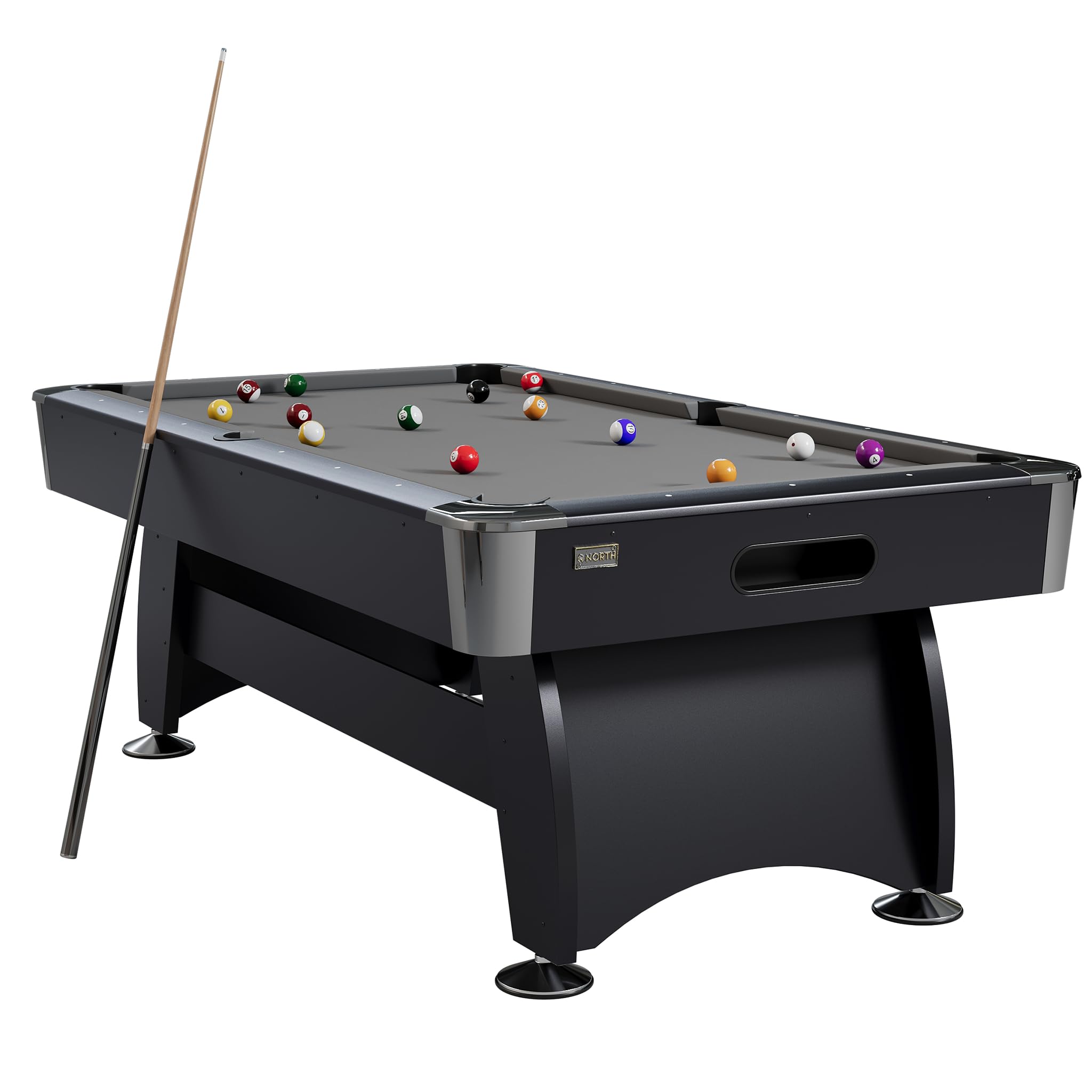 NORTH Gardone Table de Billard Noir/Gris 8FT