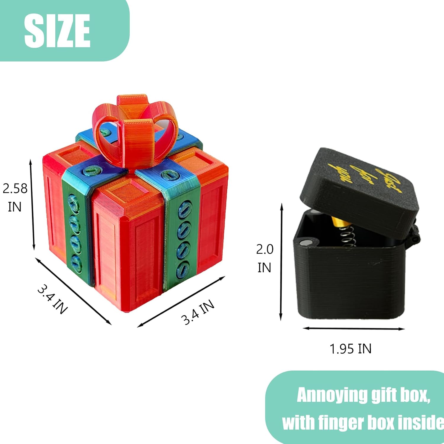 ajitxalr Christmas Stocking Stuffer Annoying Gift Box with Finger,Screw Gift Box,Finger Gift,Annoying Box for Birthdays, Stocking Stuffers, Office White Elephant Gifts image 4
