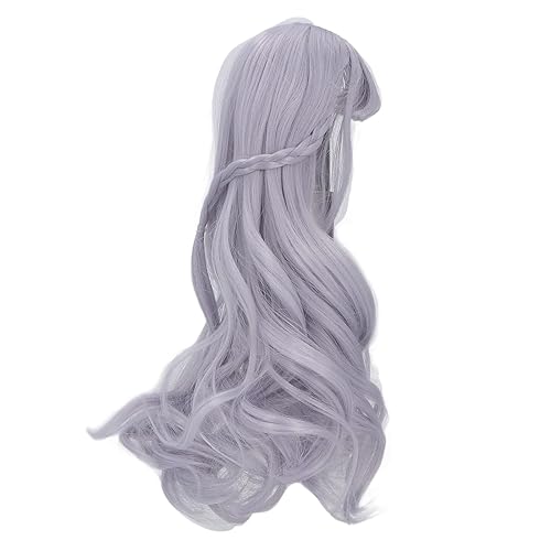Miniatura 3 de Cabello suave de muñeca, peluca larga de muñeca gruesa recortable para el día de los niños, color azul neblina