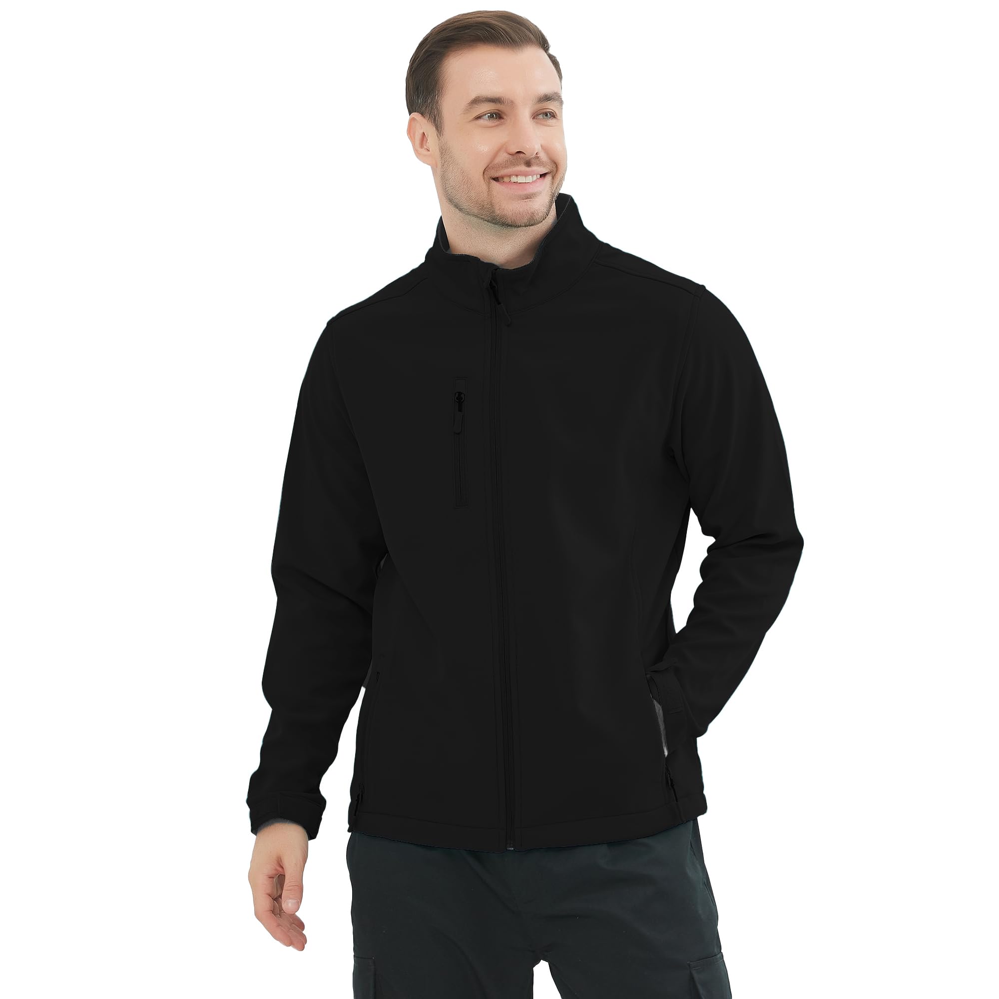 MISEMIYA - Profesjonalna męska kurtka softshell softshell zimowa 6731, Czarny (Black), XXL
