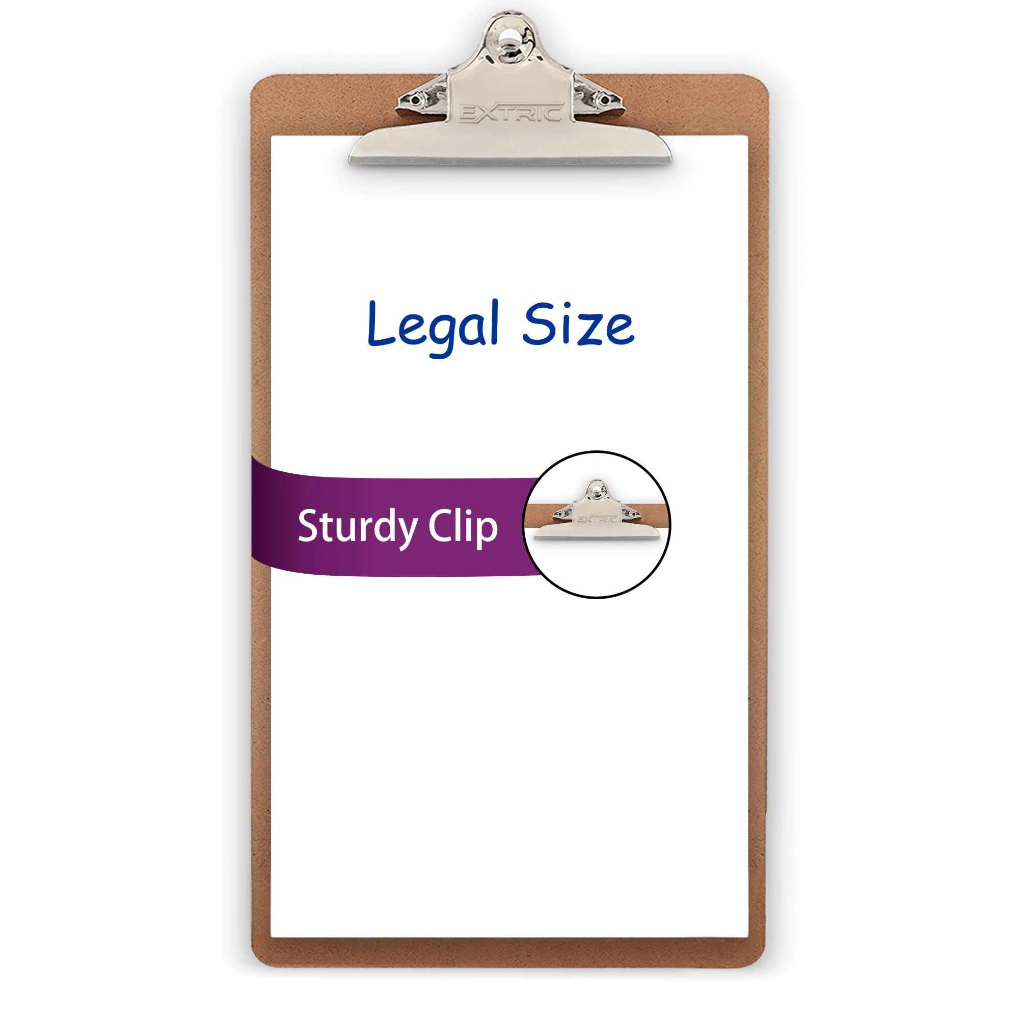 EXTRIC Legal Size Clipboard, 9" x 15.5" Large Clip Board with Sturdy Metal Clip, Heavy Duty, High Capacity Wooden Clipboard