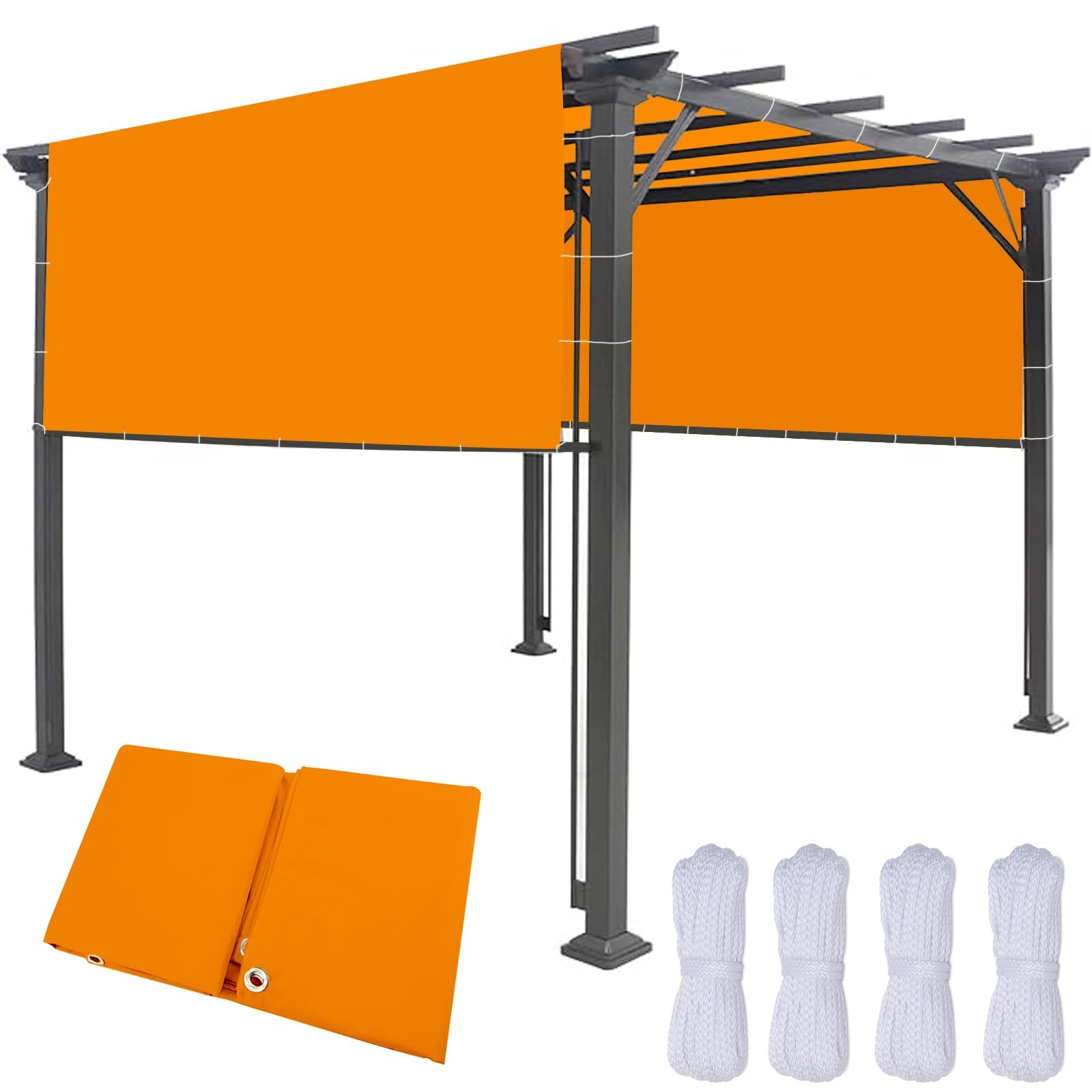 Voile d'ombrage rectangulaire imperméable 360x520 orange pour terrasse et jardin