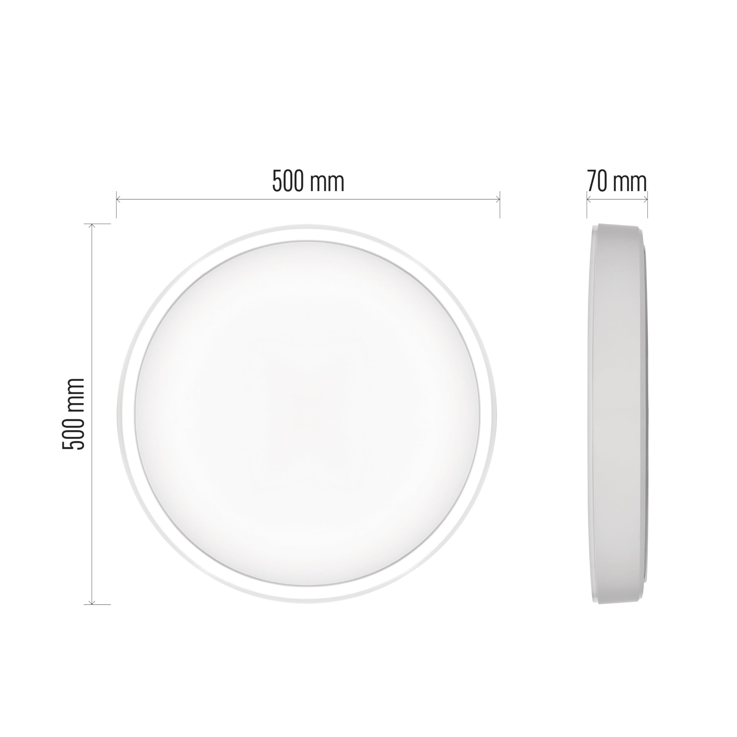 EMOS GoSmart lampa sufitowa 45 W, biała, inteligentna lampa panelowa do wnętrz, okrągła 50 cm, 2700 lm, możliwość ściemniania, regulowana barwa światła, sterowanie za pomocą pilota zdalnego sterowania