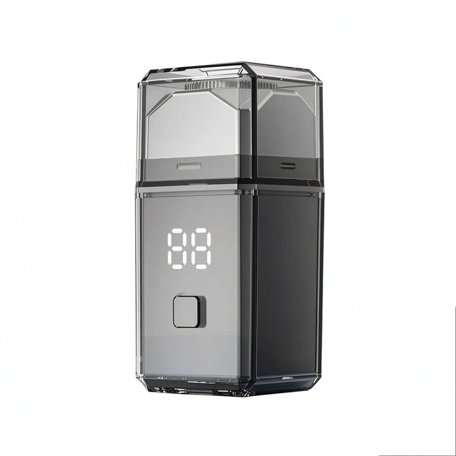 Wall Mount Rotary Electric Shaver Two-Speed Rechargeable Shaver Transparent Rechargeable Razor Steel Blades, Silv Gray W Screen|Men's Shavers-image-47
