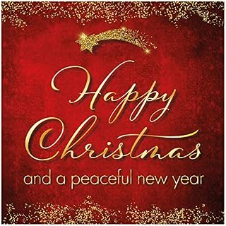 Christmas cards - Happy Christmas Star, 10 Christmas cards in pack with 10 white envelopes, foiled cards - Designed, printed and hand-packed in the UK, by Just Cards Direct