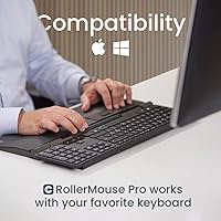 Vista 5 de Contour Design Roller Mouse Pro - Mouse ergonómico inalámbrico para computadora portátil y de escritorio con botones programables, diseño extendido