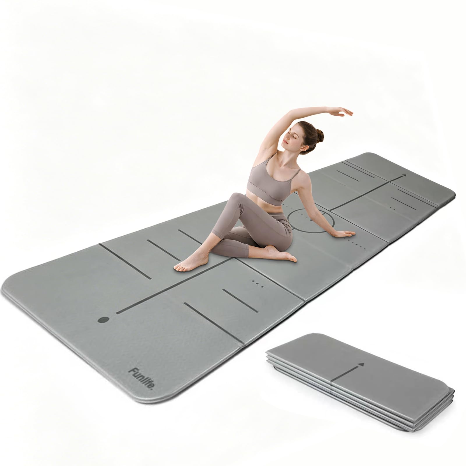 FunLife Tapis de Yoga Pliable XXL 190 × 66 cm – Épaisseur 10 mm, Tapis de Fitness et de Gym Antidérapant pour Yoga, Pilates, Entraînement à Domicile et Extérieur
