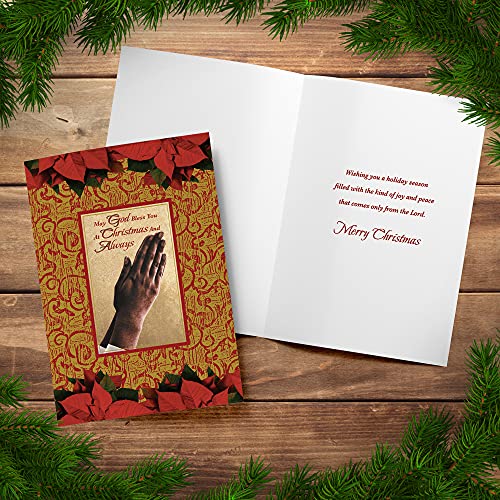 Designer Greetings African-American Heritage Collection Boxed Christmas Cards, Religious Hands In Prayer Design (Box Of 18 Foil Embossed Cards With Envelopes) #TOP2