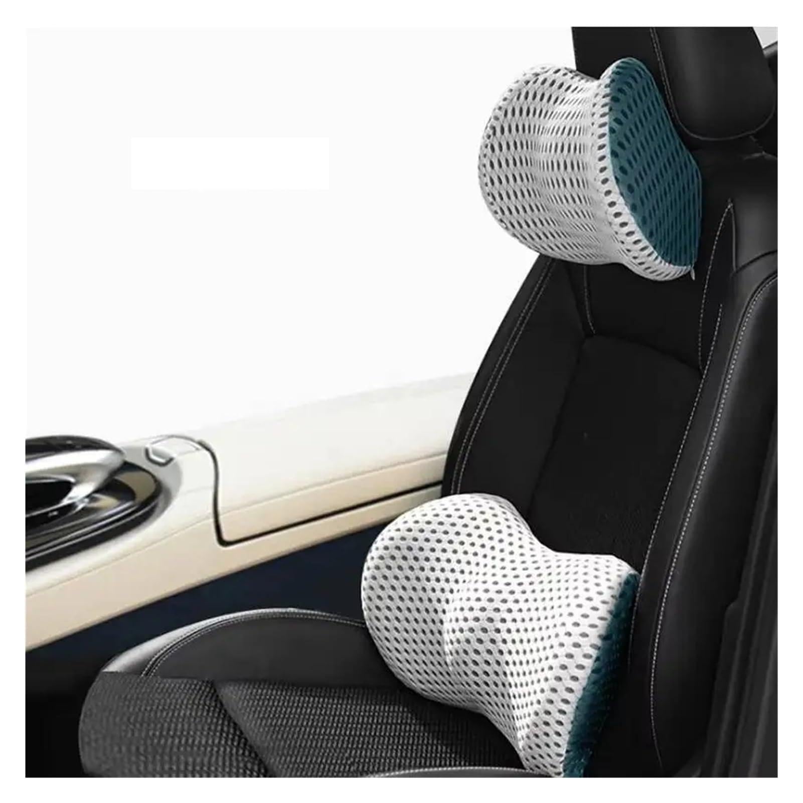 Hviyroi car seat cushion Memory Foam Lumbar Pillow for Car Office Sofa Bed(Blue set)