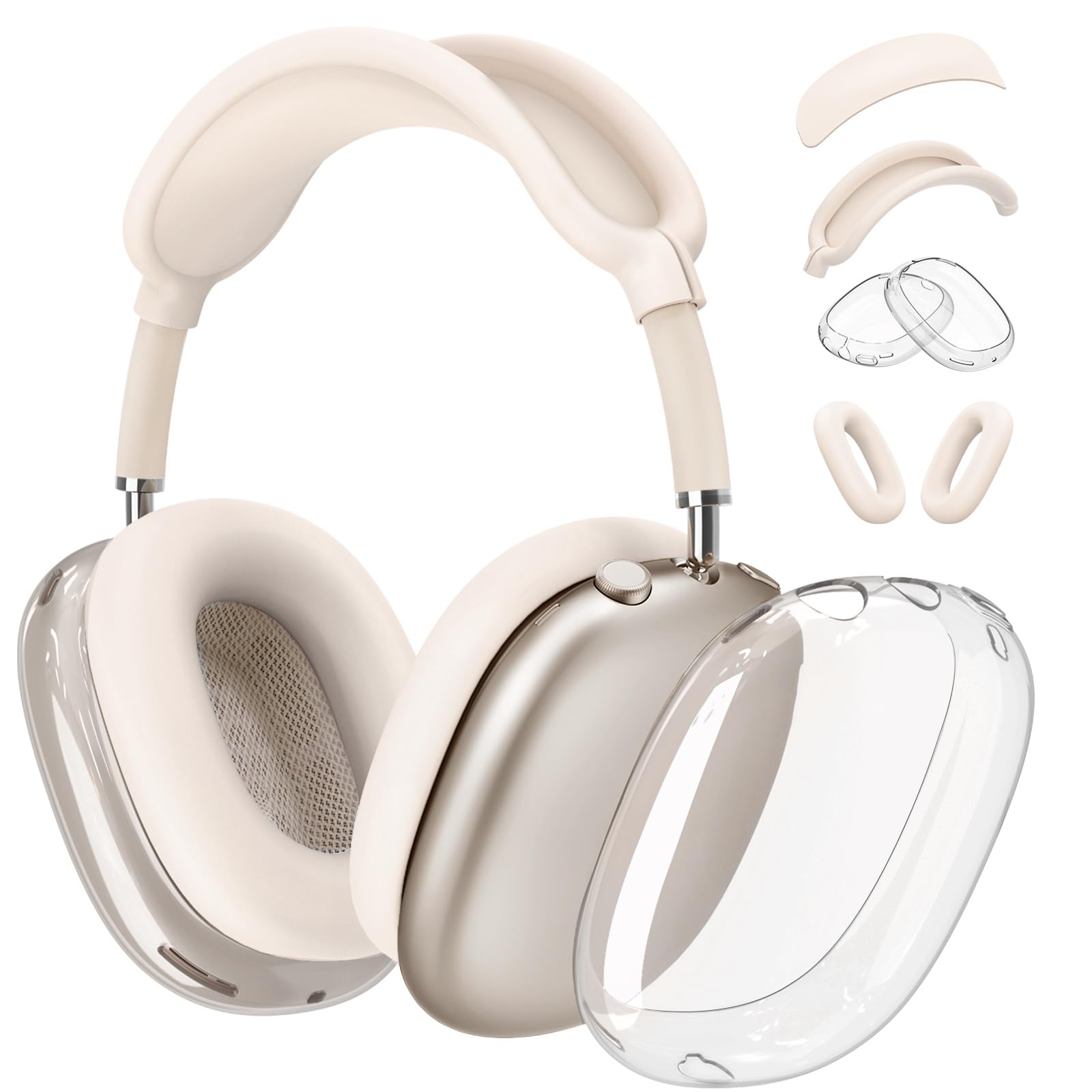 4 in 1 Case Cover for AirPods Max Headphones, Anti-Scratch Sweat-Proof Ear Pad Covers/Ear Cups Cover/Headband Cover Protectorfor Apple AirPods Max -