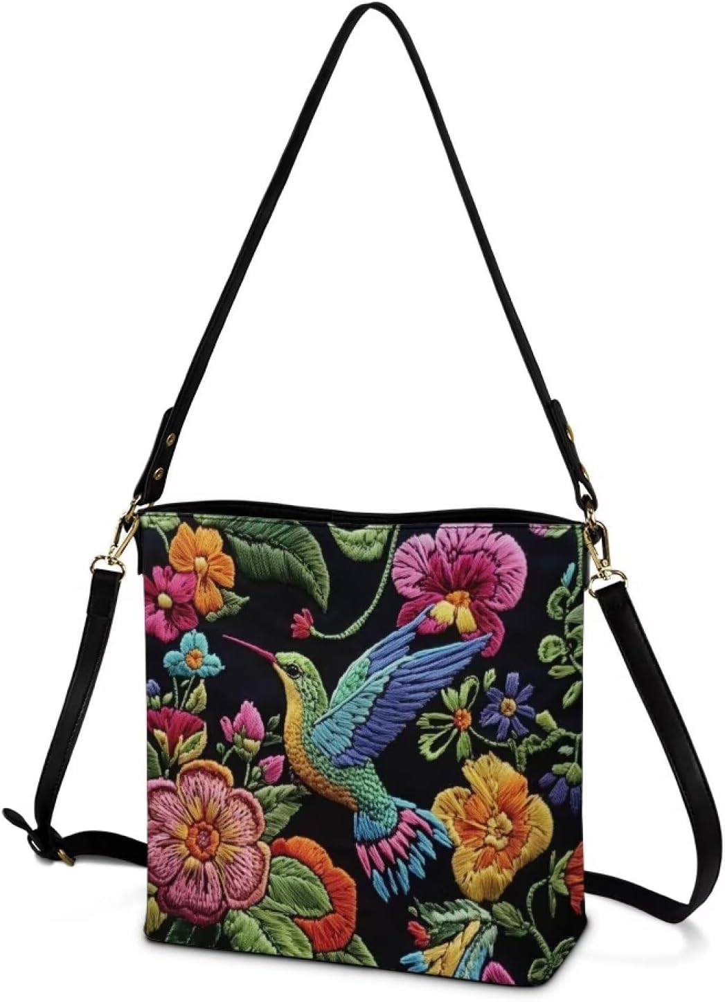 HUGS IDEA Handbags for Women's Leather Hobo Bags Shoulder Bucket Crossbody Purse