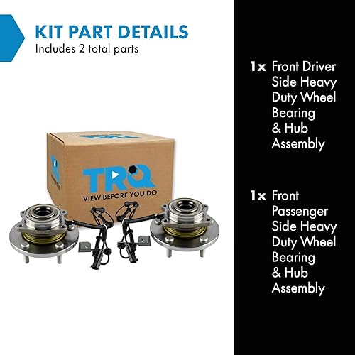 Vista 187 de TRQ Juego de 2 rodamientos y bujes de rueda trasera izquierda y derecha compatible con Ford Expedition 2007-2010 Lincoln Navigator 2007-2010