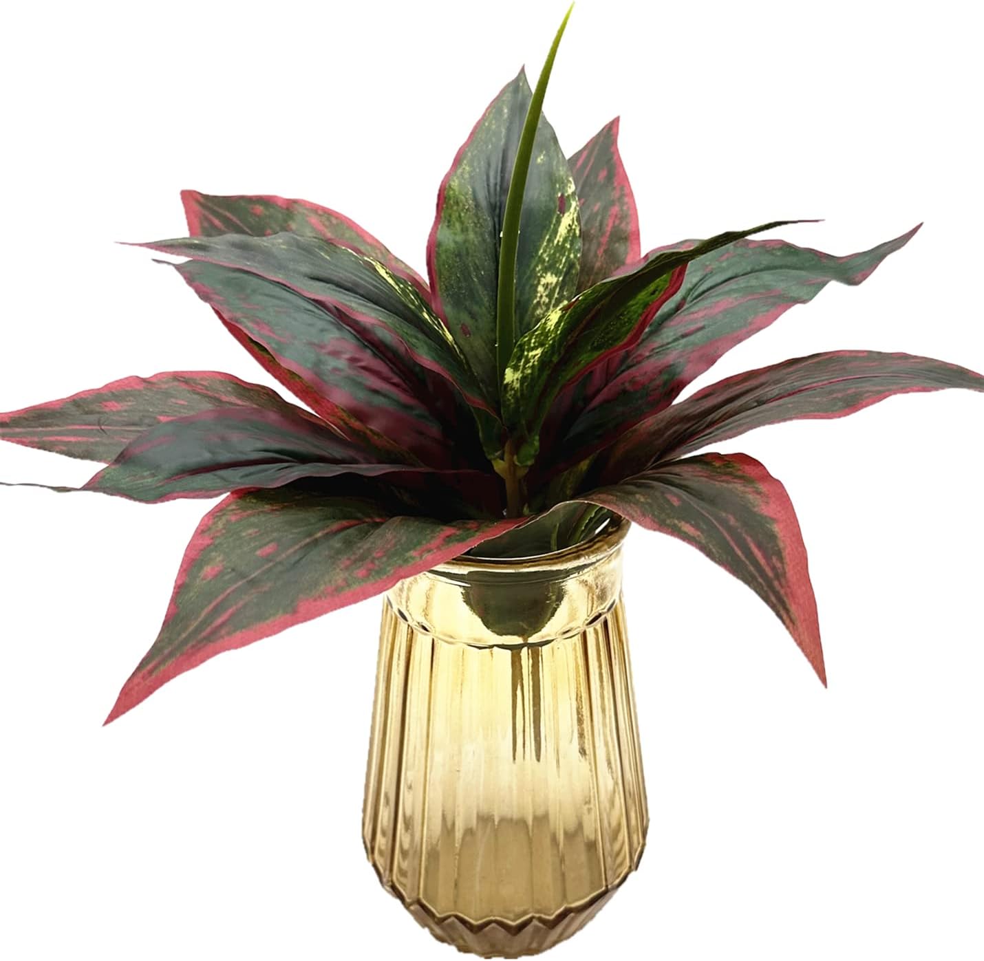 Artificial Agave Fake Plants Red 2 Pack, 10 Inches Faux Shrubs Flowers Grass Plant for Wedding Party Office Indoor Outdoor Home Yard Garden Greenery Leaves Decor UV Resistant Planter Filler Decoration - Image 2