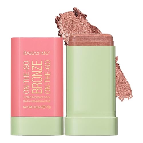 Barra bronceadora de maquillaje multiusos, barra hidratante hidratante sólida hidratante con tinte bronce, brillo bronceado natural, mezcla sin