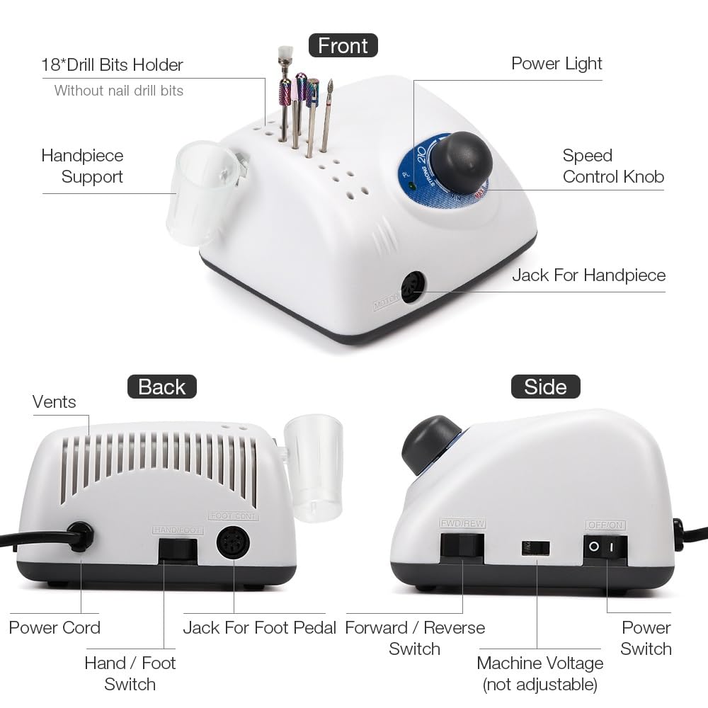 STRONG Nagelfräser 210 - 105L Maniküre Pediküre 64 Watt Korea Handstück 35.000 U/min Original