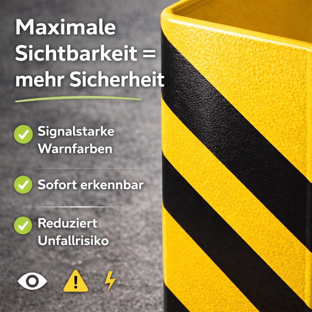 Protezione angolare in acciaio – Protezione antitramma angolare & Rammecke – Protezione antincastro per scaffale, scaffale alto, vialetto, cortile e garage (altezza 40 cm)