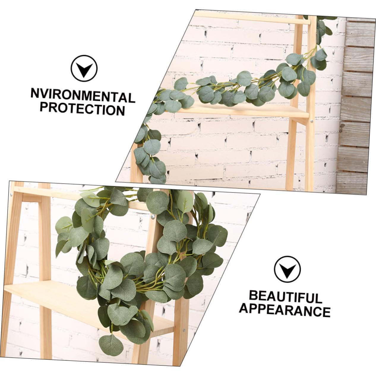Zerodeko 3 STK Künstliches Rattan Grüner Blattanhänger Grünes Festival Weindekor Künstliches para Gefälschter Schleierkraut-blumenstiel Hängende Girlande Aus Eukalyptus Green Plastik