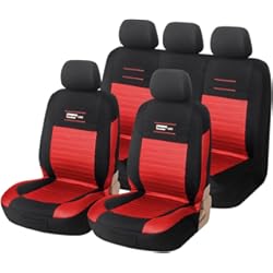 Cubre Asientos Mazda Cx 5 Upgrade4cars Fundas Asientos Delanteros Coche Universales Negro Rojo | Funda de Asiento Universal para Delantero y Trasero
