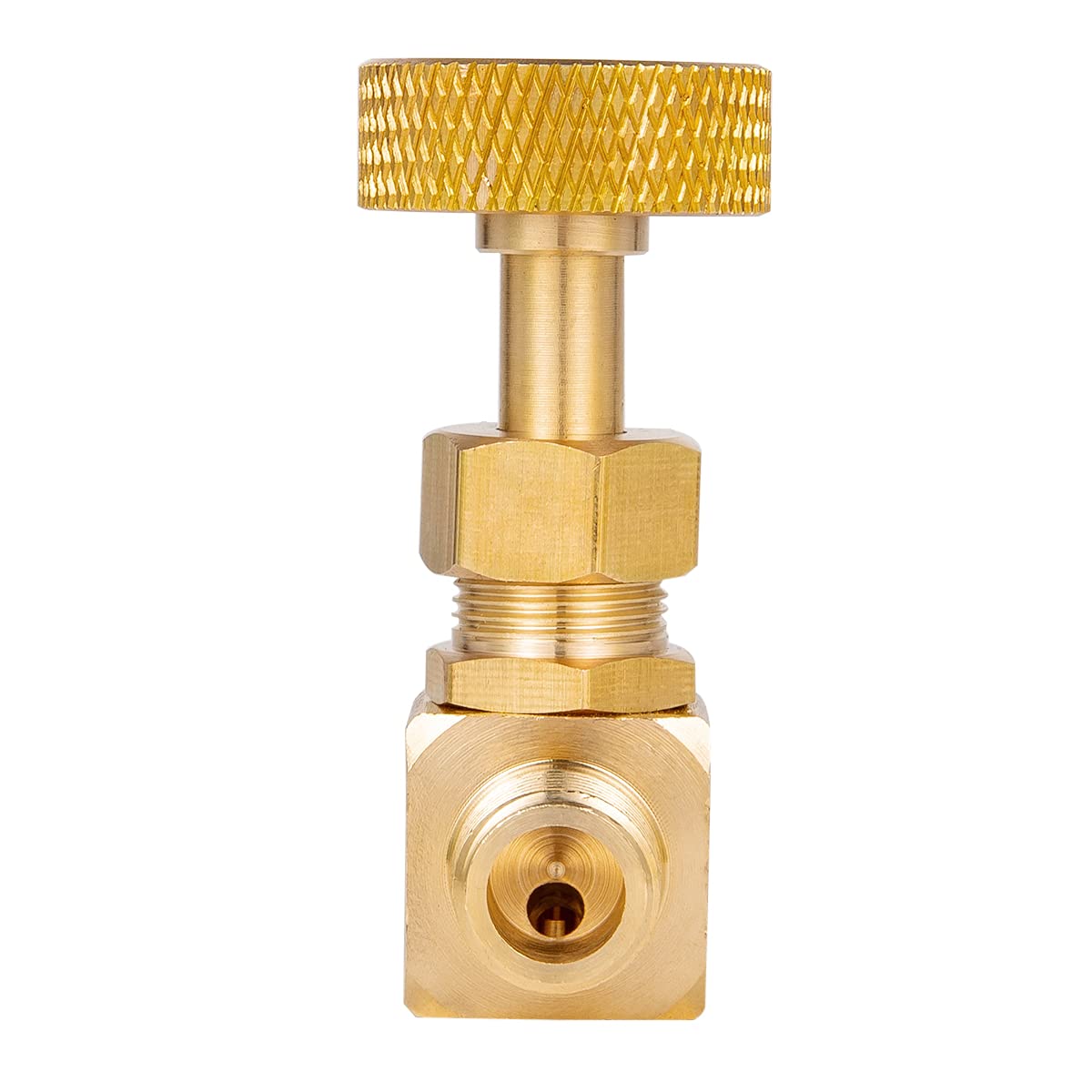 2 válvulas de aguja de control de repuesto de latón resistente de 1/4 pulgadas Npt macho x 1/4 pulgadas Npt conexión macho