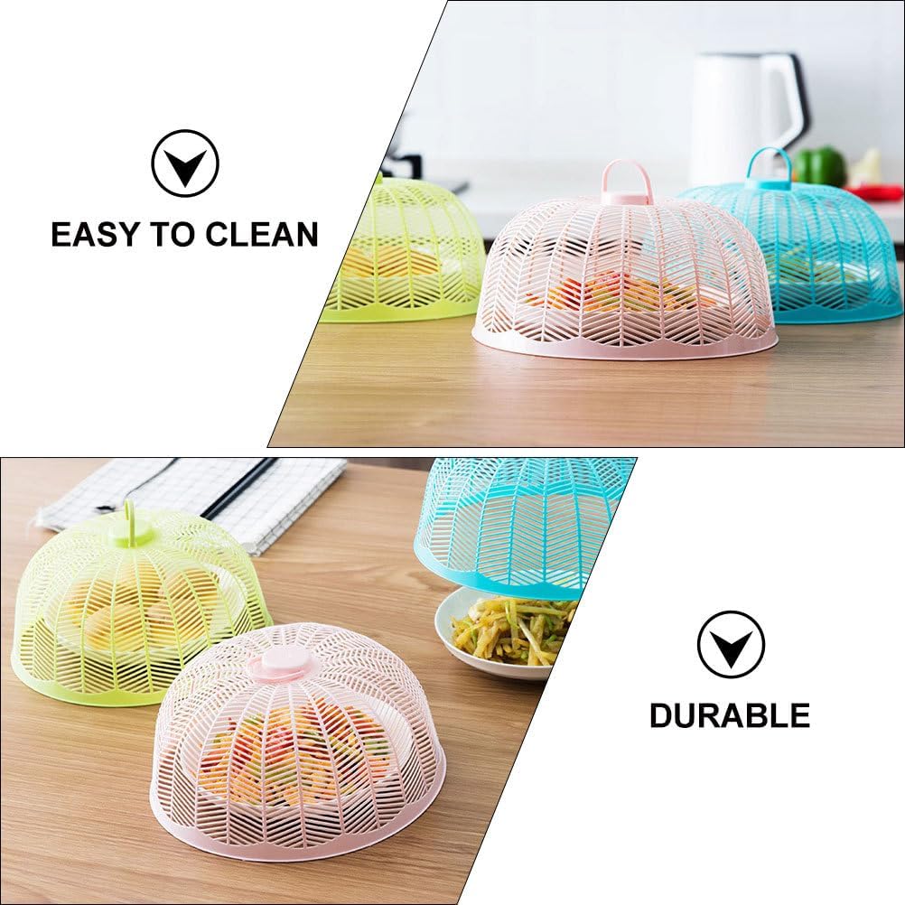 BESTOYARD 9Pcs Dish Cover Plastic Nets Fruit Cover Net Plate Serving Cover Food Dish Cover Mesh Food Protector Table Tents Home Food Cover Cake Plastic Dome Lid Plastic Mesh Cheese