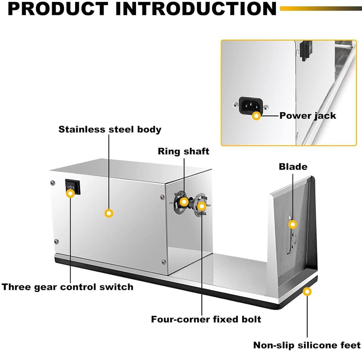 Electric Spiral Cutter for Homemade Potato Chips and Vegetable Slicing, Ideal for Sweet Potatoes, Carrots, Cucumbers
