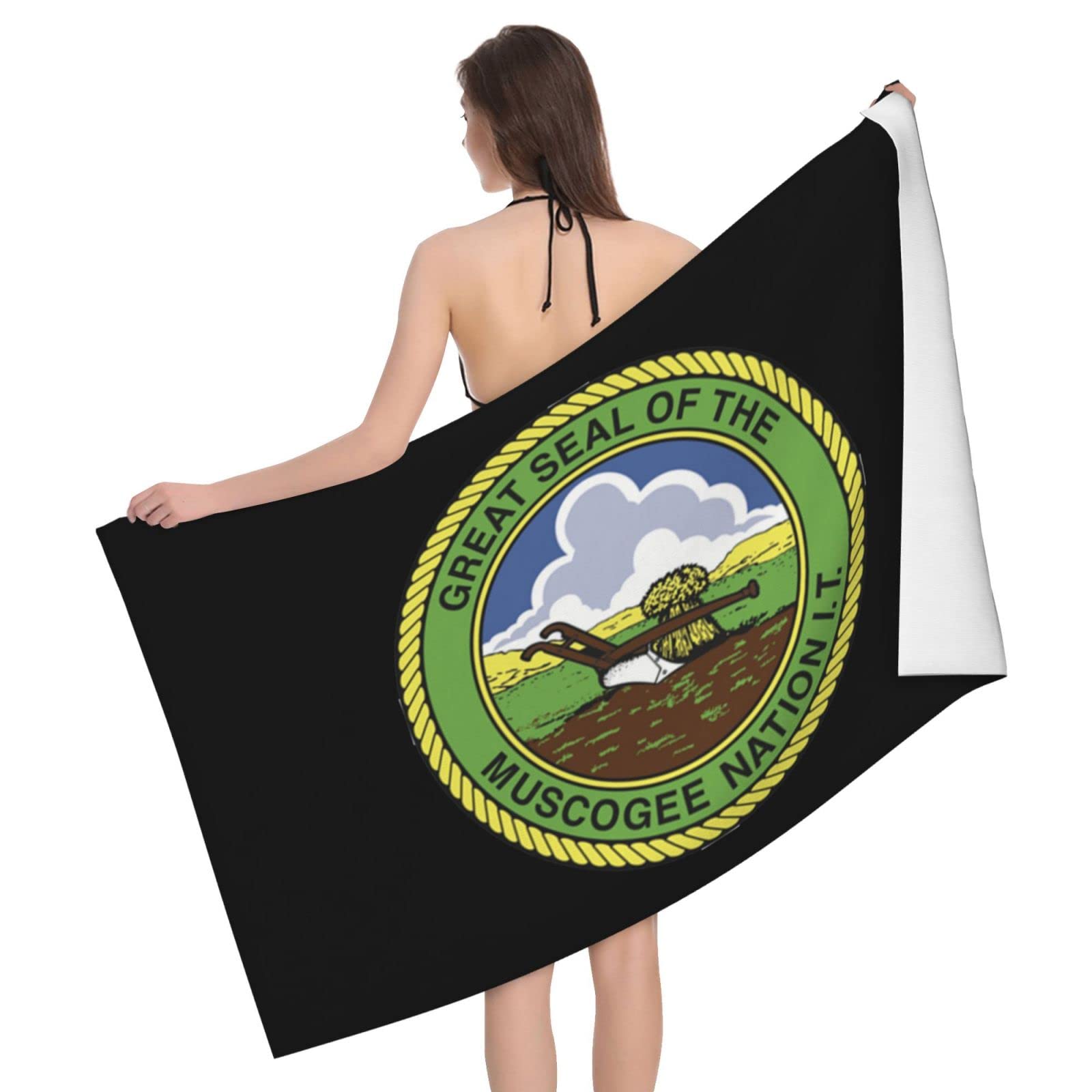 Beach Towel The Muscogee Creek Nation Premium Bath Sheets Cosy Anti Frizz Wash Cloths For Spa Bathroom Bath,80X130Cm