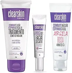Kit Avon Clearskin Xô Espinhas - Tratamento para Acne Facial - Loção, Máscara e Gel - Anti-Acne - Oleosa - Unissex