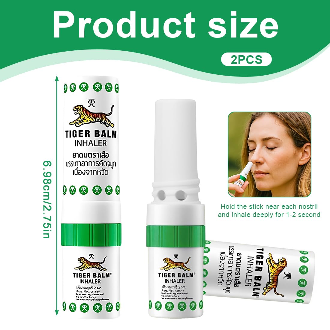 2 Pezzi Inalatore Nasale per Aromaterapia - Inalante Nasale Stick - Supporto per Concentrazione - Uso con Oli Essenziali