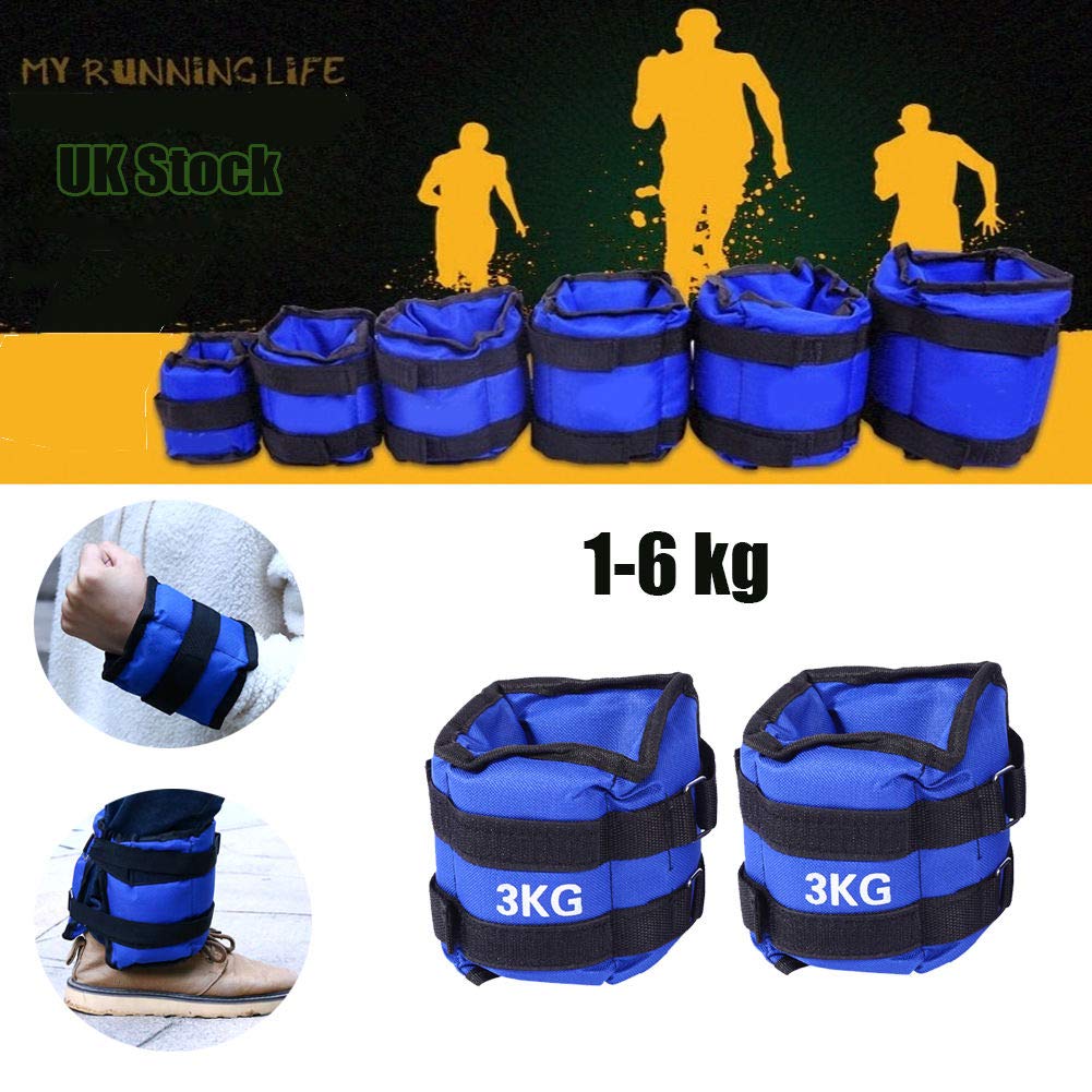 Pesi per Caviglie e Polsi, Set da 2 Cinghie per Caviglia 1 Paio Peso Caviglia per Allenamento delle Gambe e Workout, Regolabili per Allenamento, Fitness, Corsa, Pesi (3KG)