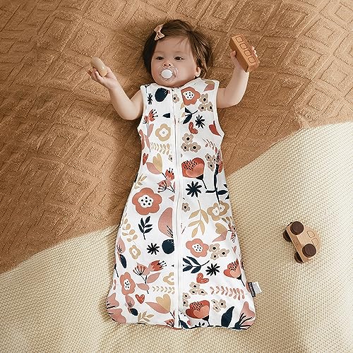 Image of HOUSABY Baby Wearable Blanket,Summer Cotton Sleep Sacks 1 Pack Unisex Toddler Sleeping Bag Sack, 0.5 TOG with 2-Way Zipper