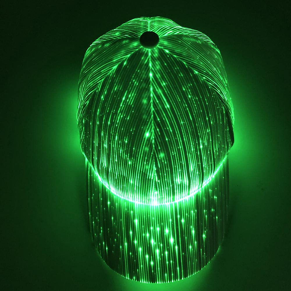 Berretto con Visiera Baseball Beretto Cappello Baseball Hat Cappellino Luminoso in Fibra Ottica A LED Berretto da Baseball Hip Hop Hip Hop Berretto da Baseball-Bianco_Codice