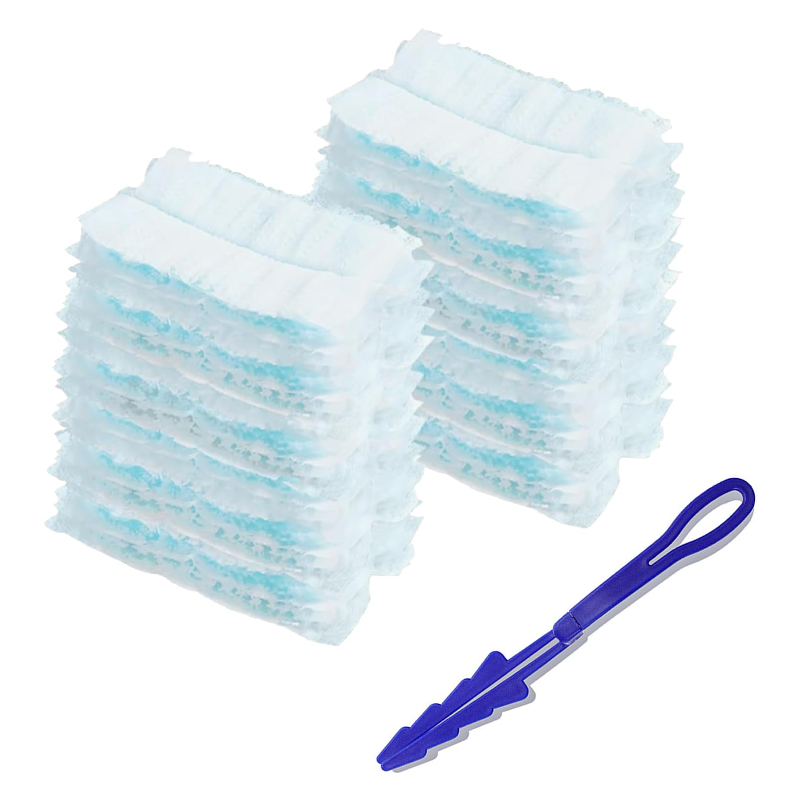 Fengrui No 20 Pcs Flash Dust Magnet Refill With Handle,Fluffy Dusters Refills Replacement Duster Head For Cleaning,Blue Disposable Flash Dust Magnet Refills For Home And Car Cleaning