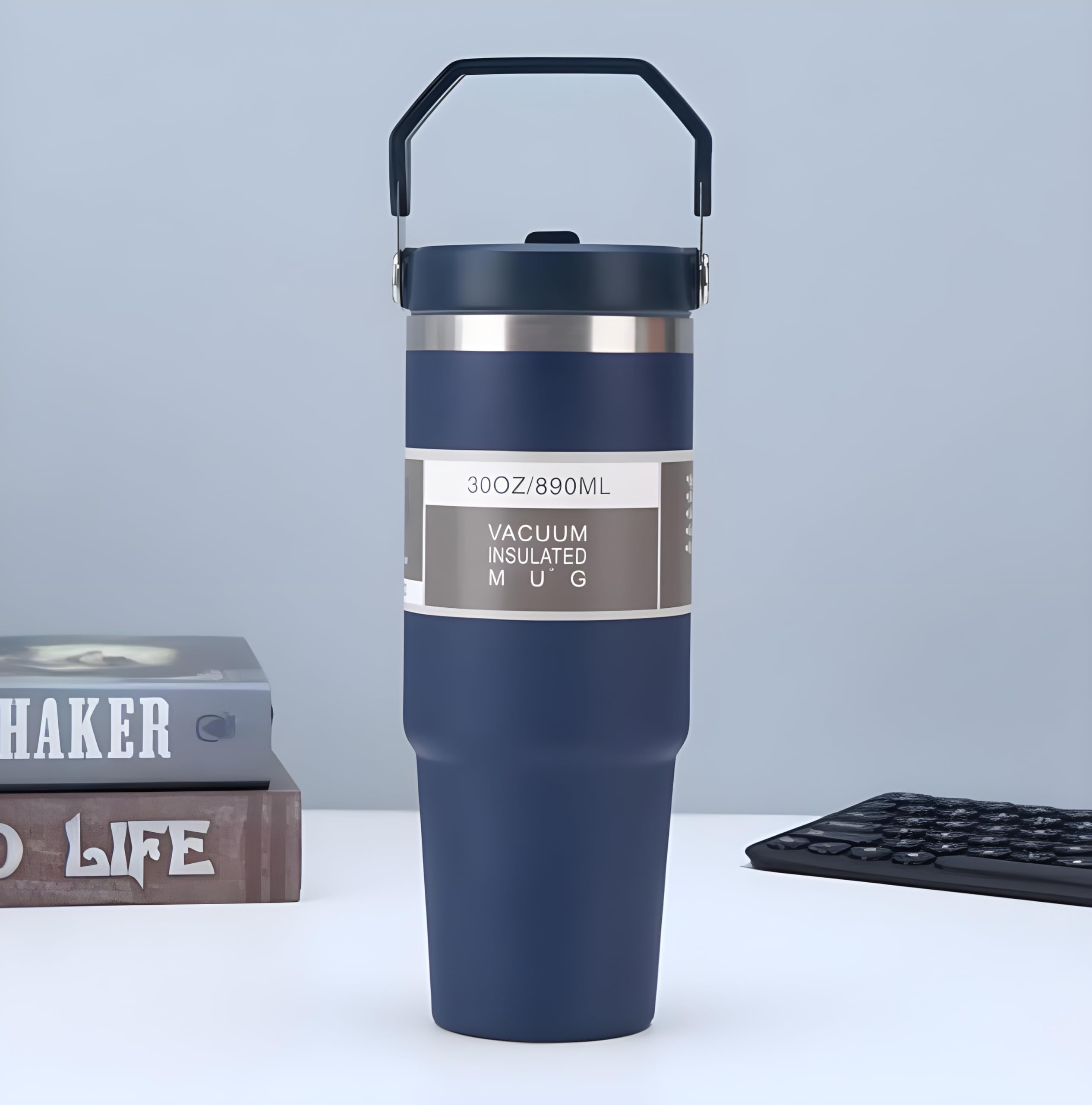 GRACIOUS MART 890 ml Stainless Steel Vacuum Insulated Tumbler Leak Resistant and Durable Bottle Included Reusable Straw and Airtight Lid for Gym, Travel, Indoor, Outdoor Use (Dark Blue) (B0DGG6MJTH) Amazon Price History, Amazon Price Tracker