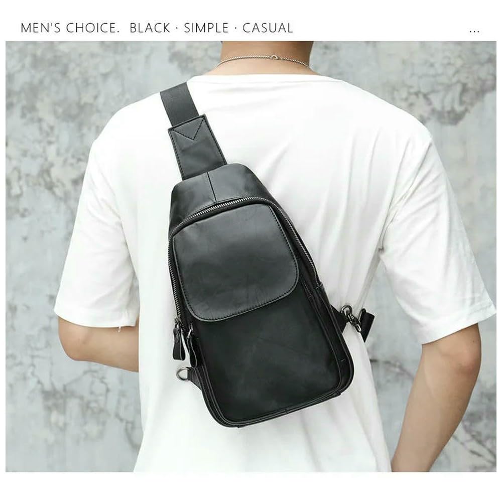 WLDMA męska torba na klatkę piersiową z prawdziwej skóry torba crossbody torba podróżna na co dzień miękka skóra bydlęca klatka piersiowa dla mężczyzn prezent