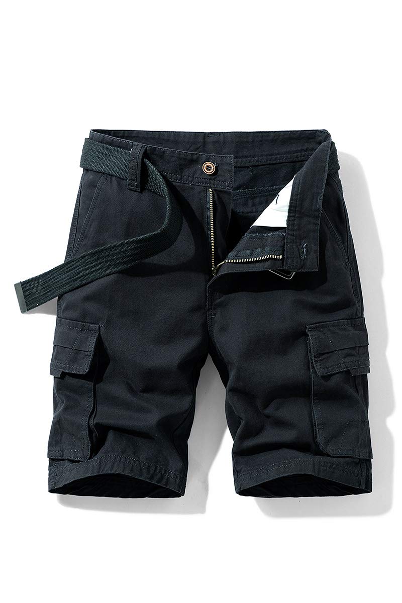NTNY3 Pantalones Cortos Cargo para Hombre Bermudas de Trabajo Pantalón Corto Regular Fit Vintage Shorts con cinturón a Juego el Verano Pantalón Deportivo Estilo Casual