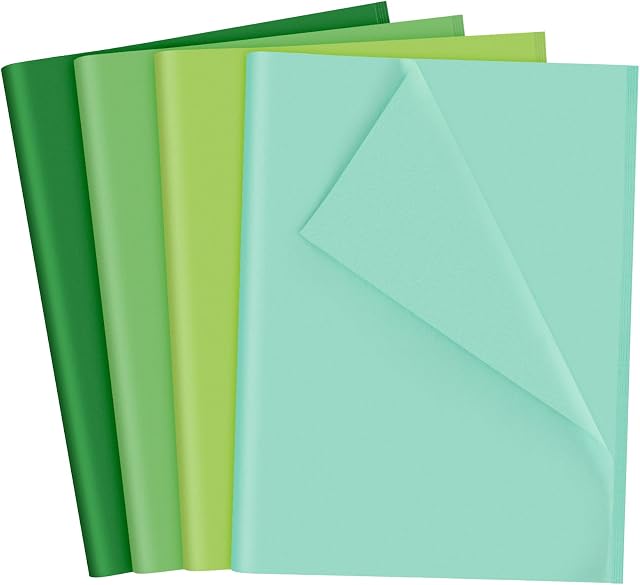 NEBURORA 108Sheets Green Gift Wrapping Paper Multicolor Wrap Tissue Paper for Saint Patrick's Day Christmas Birthday Wedding Presents Packaging and Spring Theme Party Decoration