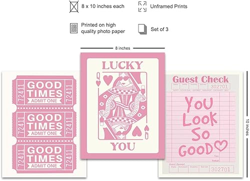 Miniatura 2 de Trendy Wall Decor for Women - positive Quotes Inspirational Girls Room Decor - Pink 80s Teen Bedroom Print Gallery Wall Art - Motivational Art -