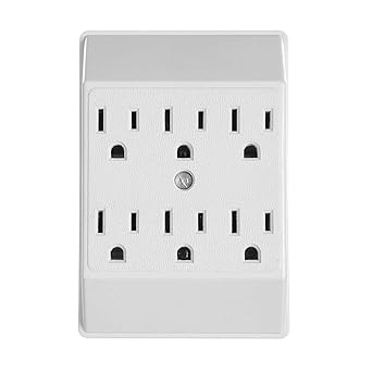 Cooper Wiring Devices 1146W-SP 15-Amp 125-Volts Six Outlet Tap Duplex Receptacle, White