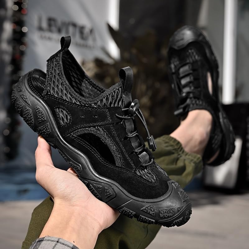 Men's Breathable Mesh Shoes Outdoor Sandals Men's Casual Sneakers Comfortable Beach Sandals(40)3