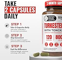Vista 7 de Turkesterona benevolente con Tongkat Ali y BioPerine (absorción máxima) - Suplemento de turkesterona de 8,000 mg de pureza más alta para hombres