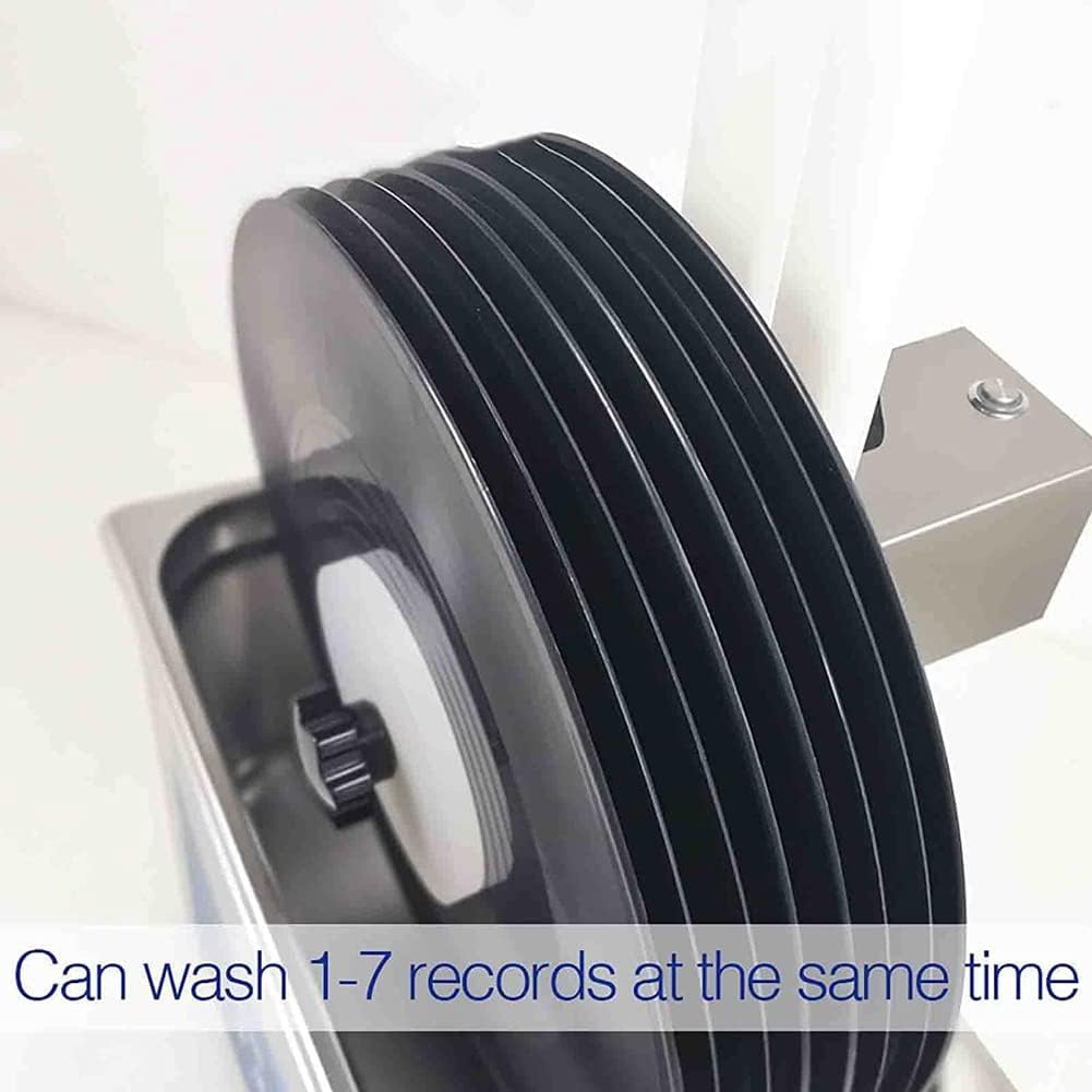 Pulitore a ultrasuoni per Dischi in Vinile, Album LP, Lavatrice a ultrasuoni Digitale Degas da 6,5 l e 180 W con Supporto sollevabile, Pulizia di 1-7 Dischi in Vinile