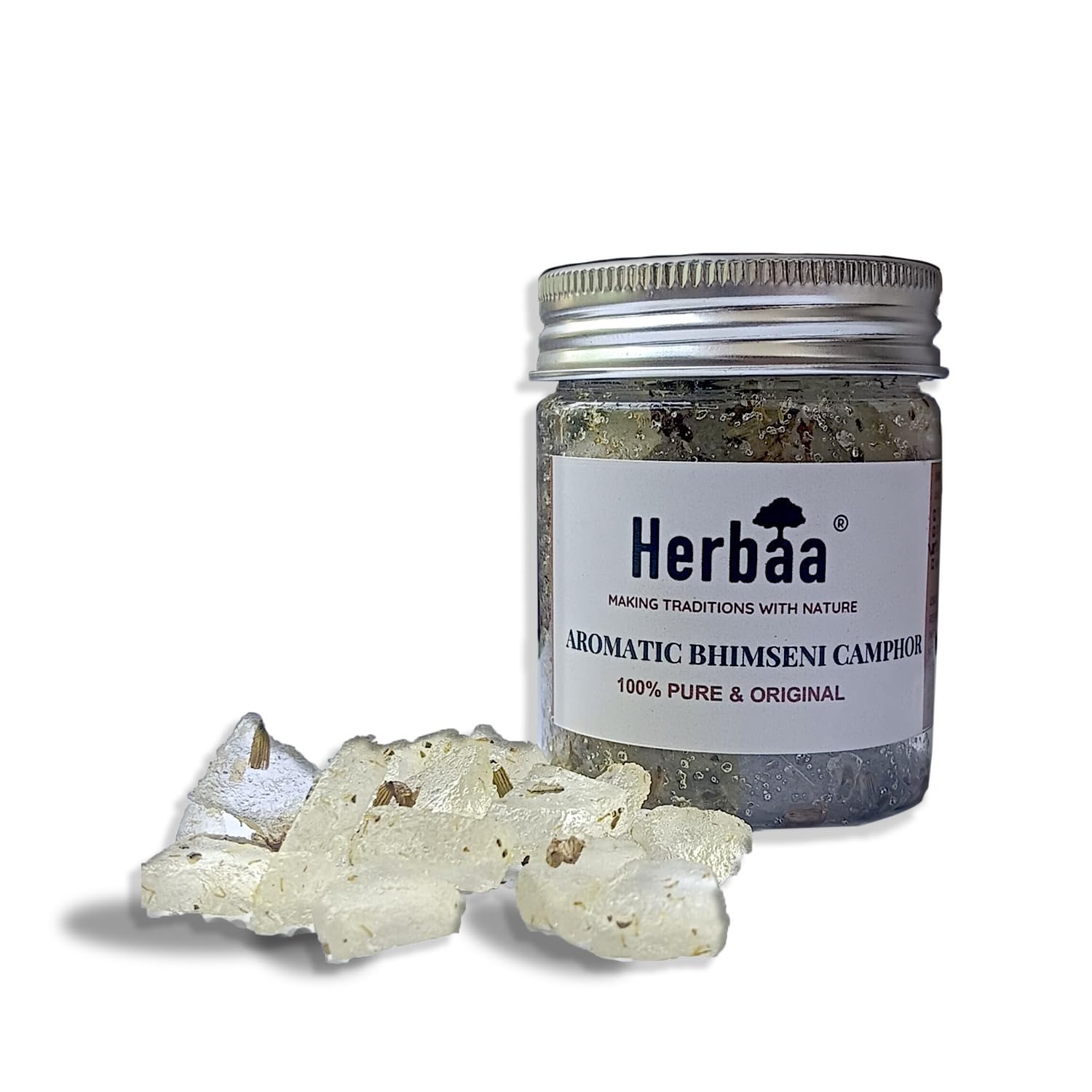 Herbaa Aromatic Bhimseni Camphor | Lavender Sage Blend | 100% Natural & Residue-Free | Chemical-Free & Smokeless | Ideal for Puja, Havan & Air Purification | 50g Per Pack (Pack of 2)-picture-26