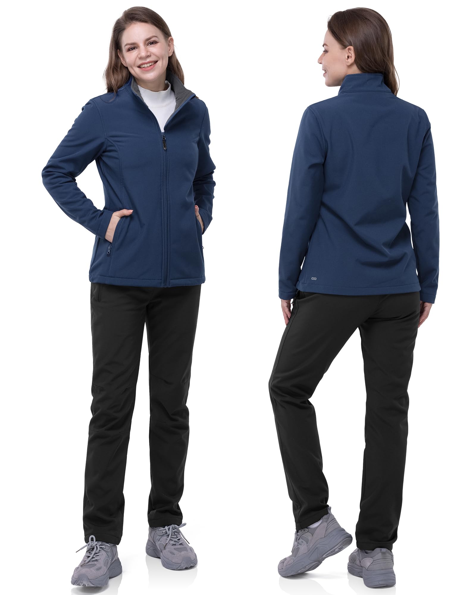 33,000ft Chaqueta softshell para mujer, impermeable, resistente al viento, transpirable, chaqueta de entretiempo, chaqueta ligera para ciclismo, golf, correr, senderismo