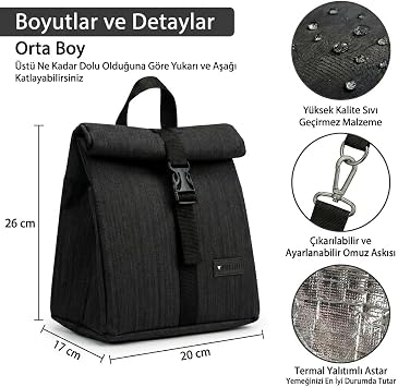 Termal Beslenme Çantası (Siyah)