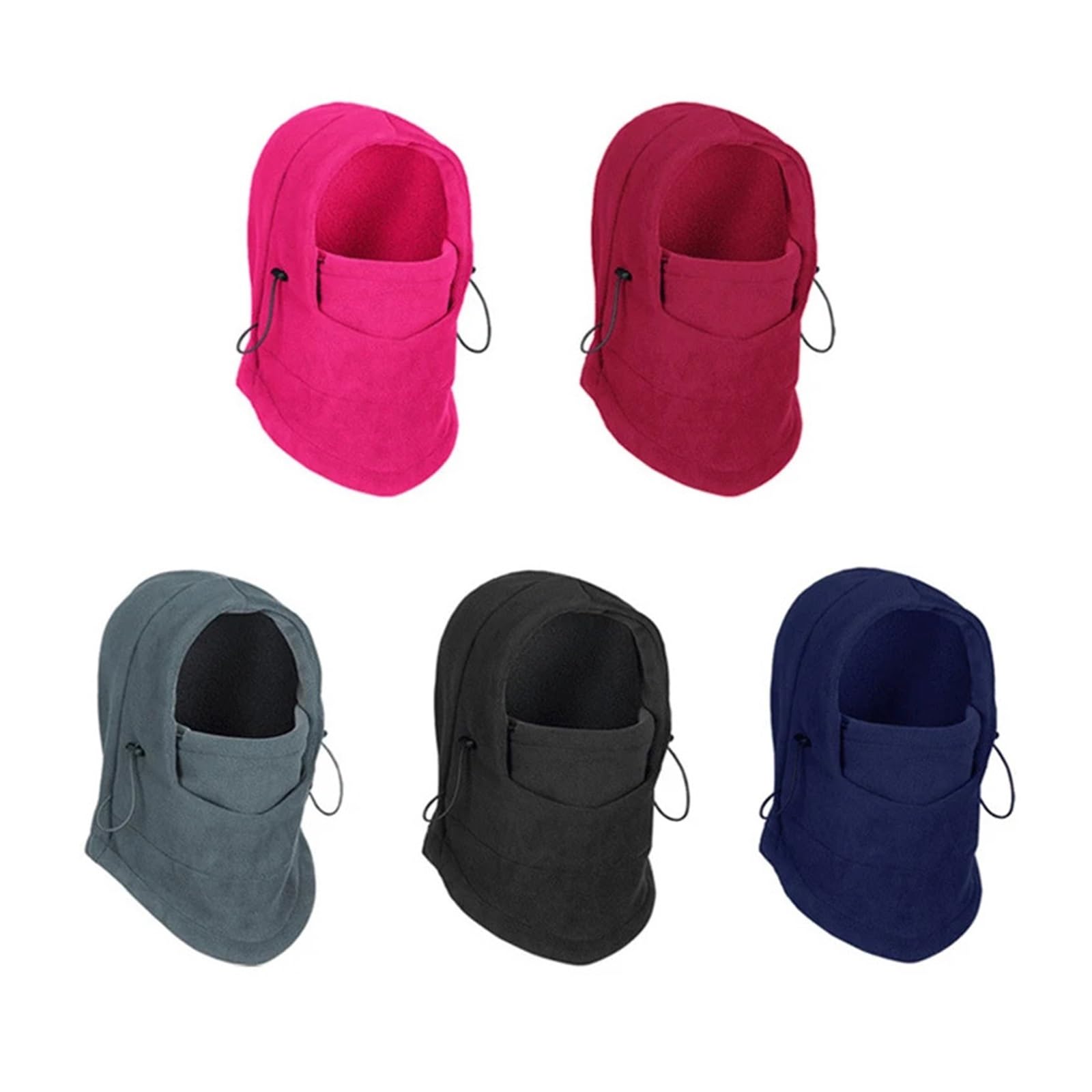 Sturmhaube 2Pcs Männer Frauen Hut Mit Kapuze Hals Wärmer Wandern Outdoor Radfahren Maske Ski Winddichte Kapuze Maske Verdickte Schützende Warme(Black)