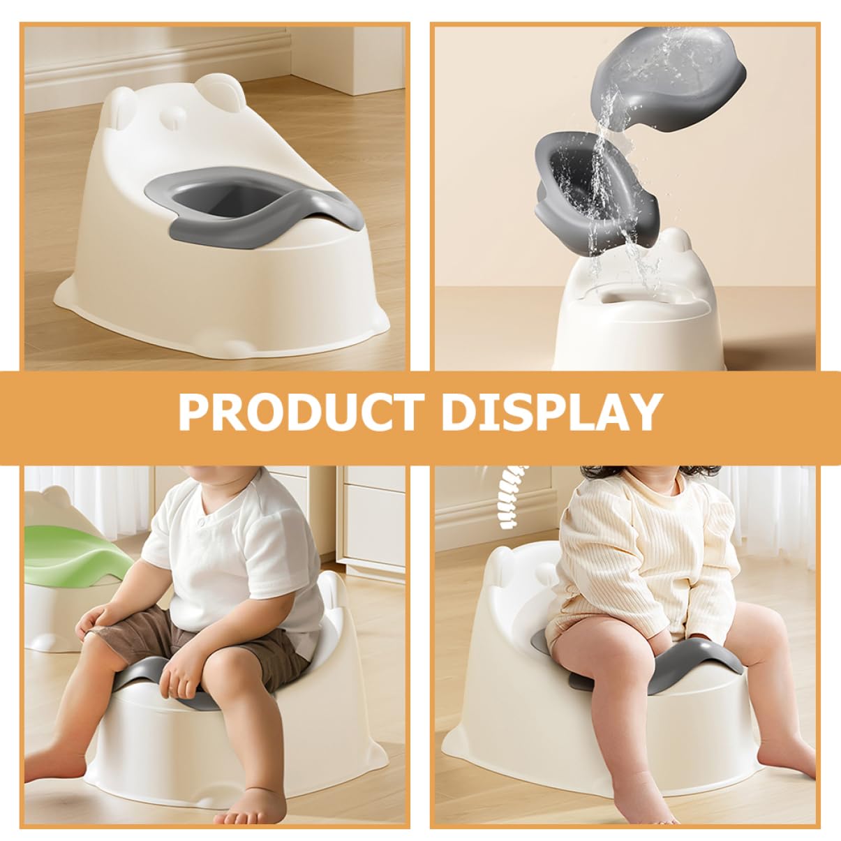 Asiento de Inodoro Portátil para Reductor Wc Infantil Entrenamiento para Ir al Baño Diseño Ergonómico y Resistente para y Uso Doméstico Color y Gris