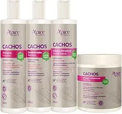 Apse Cachos Shampoo e Condicionador e Ativador e Gelatina