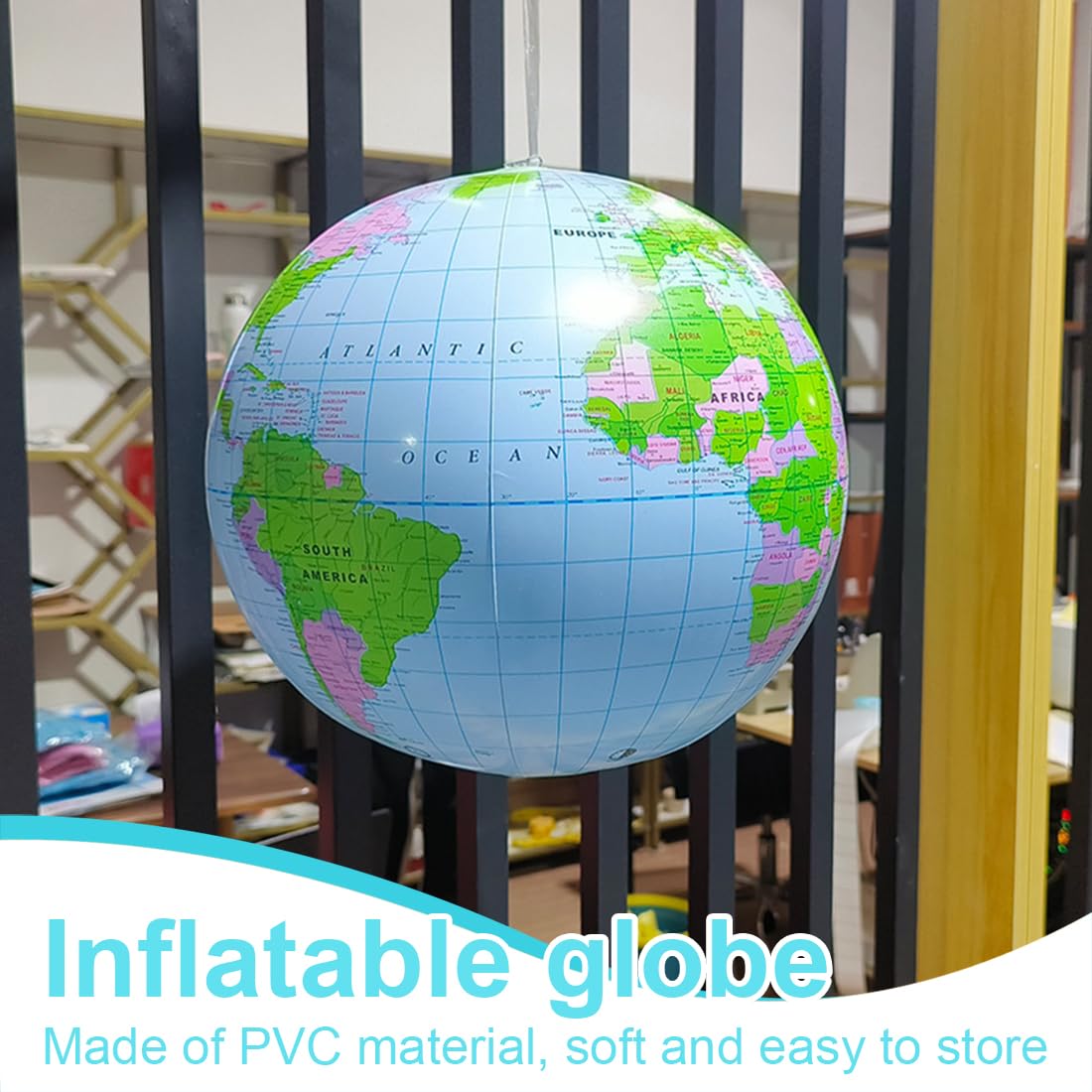 1 Pcs Globos inflables Bolas de Globo Mundial de PVC Globo del Mundo bálsamos de Playa de Tierra para la Playa la Escuela(16 Pulgadas Antes de inflarse 12 Pulgadas después de inflarse)