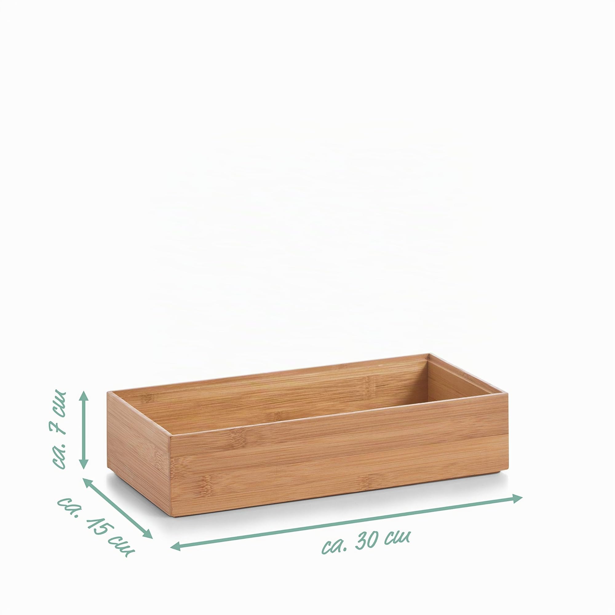 Zeller 13333 Scatola Salvaspazio, Bambú, Beige, 30x15x7 cm