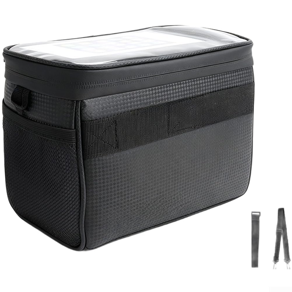 EVA Bike Handlebar Bag 4.5L Waterproof Front Pouch Bicycle Frame Bag 4.5L for Hard Shell Top Tube Storage Waterproof Cycling Phone Bag 4.5L Touch Screen Panel MTB Handlebar Pouch 4.5L Shock Absorbing